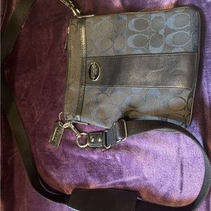Coach Black Crossbody Bag with Signature Monogram